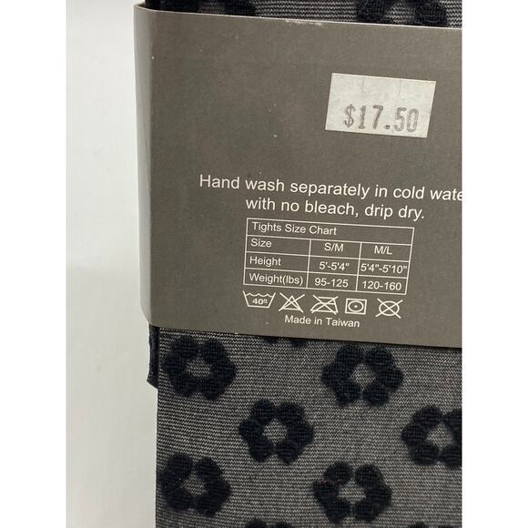 FRENCH CURVE Women's Black Floral Sheer Stretch Lightweight Leggings SZ M/L - Picture 8 of 10